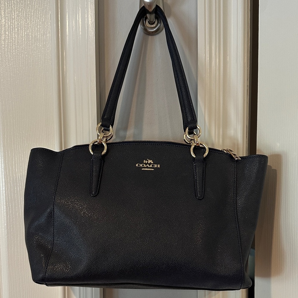 Coach Dark Blue Leather Shoulder Bag
